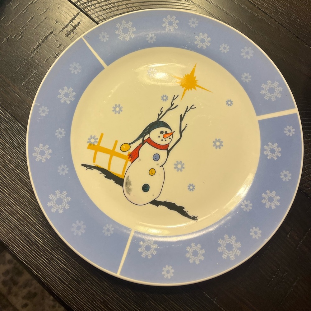 Home lifestyle snowman plate